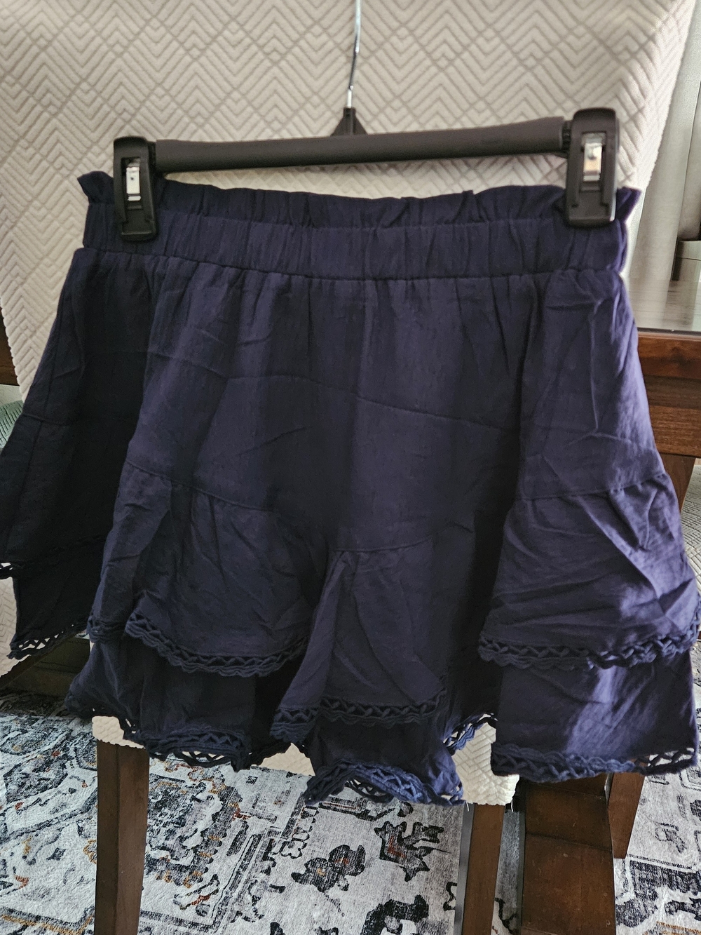 Flowy Shorts for Women Casual Boho Ruffle Tiered Skorts High Waist Mini Skort